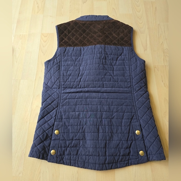 Vineyard Vines Navy Blue Suede Quilted Hunting Vest Size X-Small - Picture 3 of 12